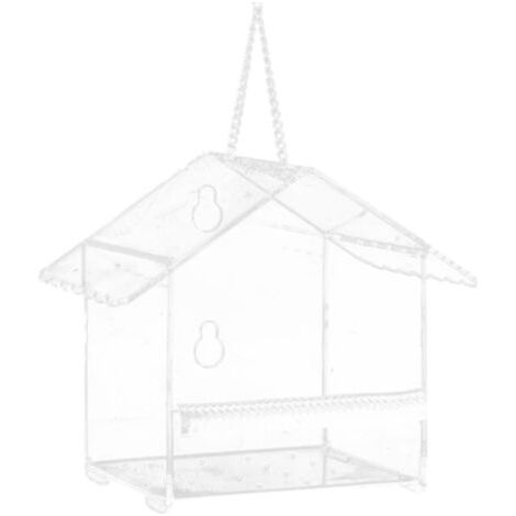Alimentateur d’oiseau de fenêtre alimentateur d’oiseau suspendu facile à nettoyer et à remplir acrylique Clear Bird House (1/5)