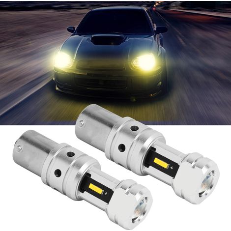 LED-Rückfahr-/Blinkerleuchten, 1156, 2400 lm, 100 W, ultrahell, 3000 K gelbes/6000 K weißes Licht, kompatibel mit Pkw, Lkw und Wohnmobilen (paarweise erhältlich), gelbes Licht (1/5)