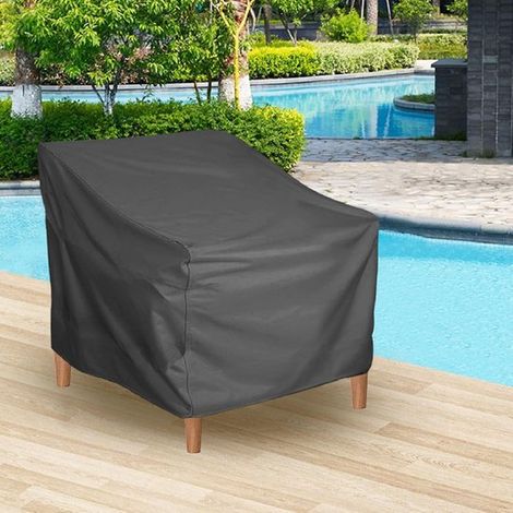 Gartenmöbel-Stuhlabdeckung – Schutzhülle für den Außenbereich – Schützt Möbel – Vollständige Abdeckung – 80 x 85 x 915 cm – Schwarz (1/4)