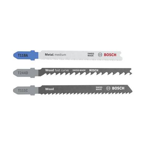 BOSCH ACCESSORIES 2607012076 LAME DE SCIE SAUTEUSE SET WOOD AND METAL BASIC, 3 PIÈCES 1 PC(S)