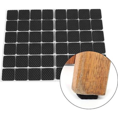 48 alfombrillas antideslizantes de goma negra, protectores autoadhesivos para muebles, fijadores antideslizantes de fieltro para sofás y suelos. (1/5)
