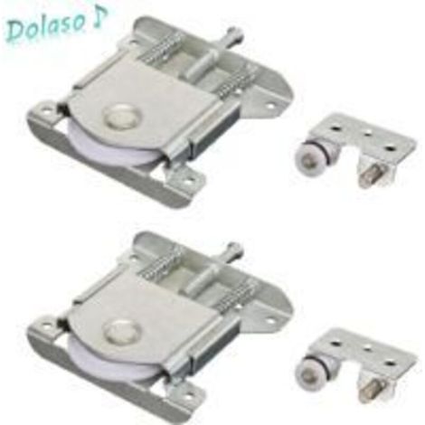 Lntyq 2 Paires Roulette Porte Coulissante Placard,Roulette de Coulissante,Rouleau Placard,Meubles Roues Coulissante,pour Armoires(Argent)