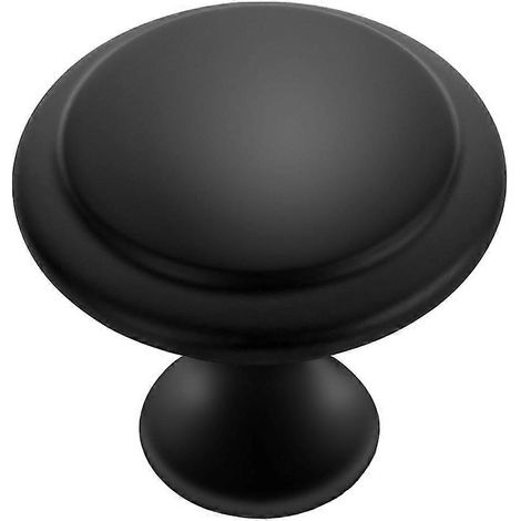 Schwarze Möbelknöpfe, 30 mm runde Beschläge für Schubladen, Kommoden, Küchen, Schränke - Schrauben inklusive (30er-Packung) (1/5)