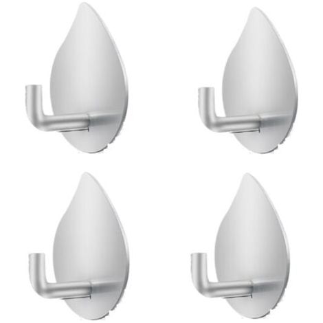 4 Pieces Adhesive Hooks Wall Hooks Self-Adhesive Stainless Steel Hooks Rustproof Waterproof No Drilling for Bedroom Bathroom (1/5)