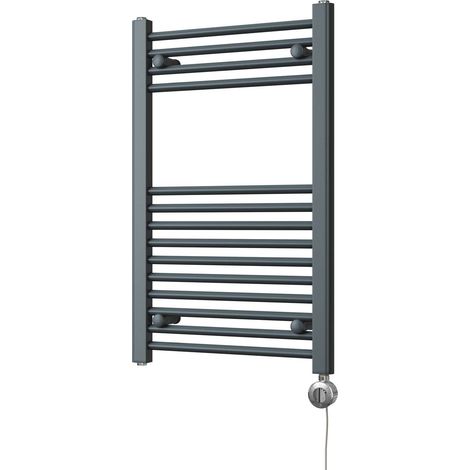 Zennor - Anthracite Electric Towel Rail H800mm x W500mm Straight 300w Thermostatic (1/3)