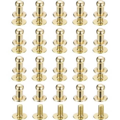 Clou à Tête Sphérique Avec Rivets à Visser 4mm Doré Clair 20pcs (1/5)