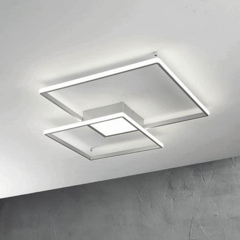 Plafoniera DOWEL 75x7 cm in metallo verniciato Silver (1/3)