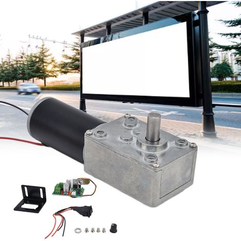 Moteur à engrenages à vis sans fin CC 5840-31ZY, 12 V, arbre de sortie de 8 mm avec variateur de vitesse, 12 V, 200 tr/min (1/5)