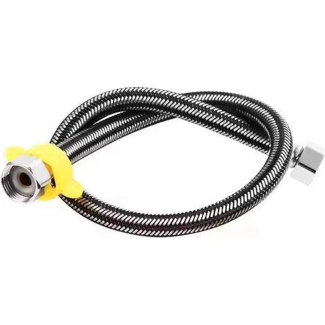 Tuyau flexible tressé en acier inoxydable (20 cm), tuyau d'arrivée d'eau chaude et froide pour robinets (1/3)