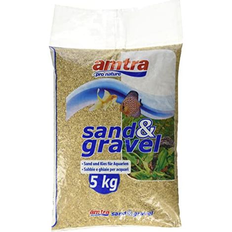 Amtra Sabbia Ambra - Sabbia per acquario,fondale per acquario acqua dolce e marina, naturale, atossico, 1-2 MM/5KG (1/4)