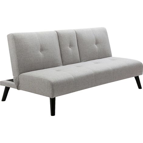 Canapé 3 places clic-clac en tissu gris clair avec tablette CLOSIPA (1/5)