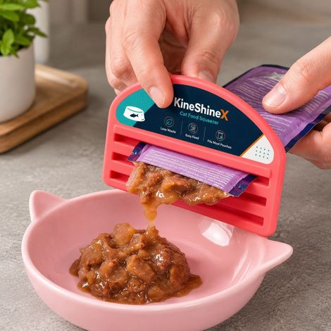 KineShineX cat food squeezer, a tool for squeezing out wet food bags, cat treats, canned food, and supplementary food, making it easier to use. (1/5)