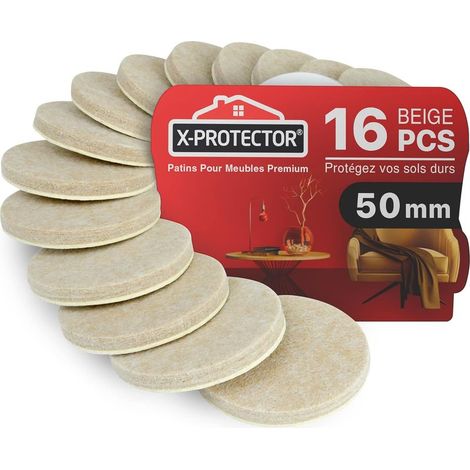 Patins en Feutre Auto-Adhésifs 16 PCS 50 mm - Patins pour Meubles Beige - Patin Meuble Premium - Patin Feutre Autocollant - Patins Glisseurs pour Meubles - Protégez Vos Sols (1/5)