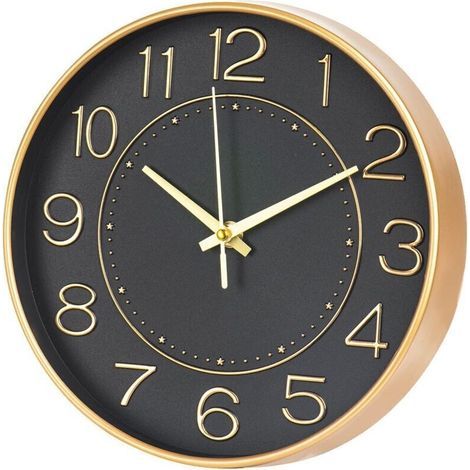 FENOPLASTICAHorloge Murale Enfant Radio-Pilotée 25cm - Silencieuse - Réglage Automatique de l'Heure - Pour Salon, Cuisine, Bureau