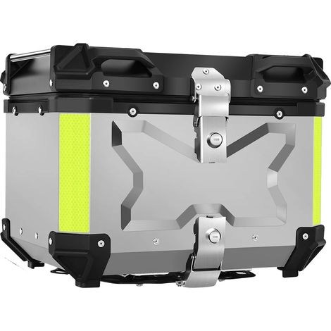 Bauletto per moto, struttura in alluminio, design impermeabile, 45 litri - Argento - Alluminio (1/2)