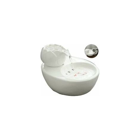 Fontaine à eau électrique pour chat, fontaine à eau en céramique pour chat - Fontaine à eau debout pour chat Lotus - Filtre de circulation automatique Santé et hygiène de l'eau One Piece (1/2)