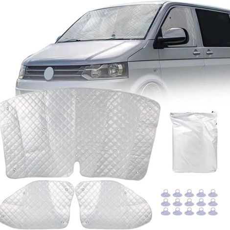 Funda para parabrisas de VW T5, funda térmica plegable para parabrisas delantero, funda opaca para parabrisas, funda protectora contra el sol, la nieve, las heladas y el hielo. (1/4)