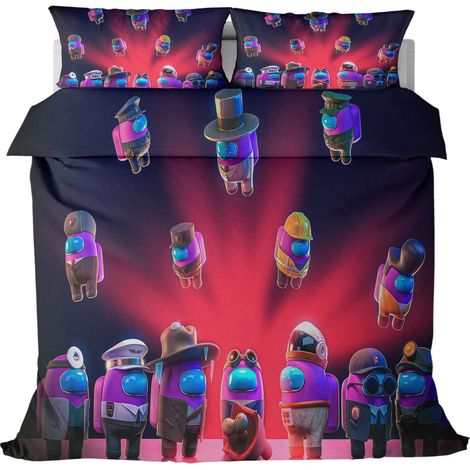 Housse de couette Among Us, en microfibre douce, 220 x 240 cm, fermeture éclair, pour adultes et enfants (1/5)