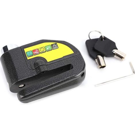 Lntyq Bloc Disque Alarme Antivol Moto Bloque Disque Scooter Disc Lock avec Alarme de 110db,2Clés,1 Sac de Bloc Disque Alarme pour Moto/Vélo/Scooter