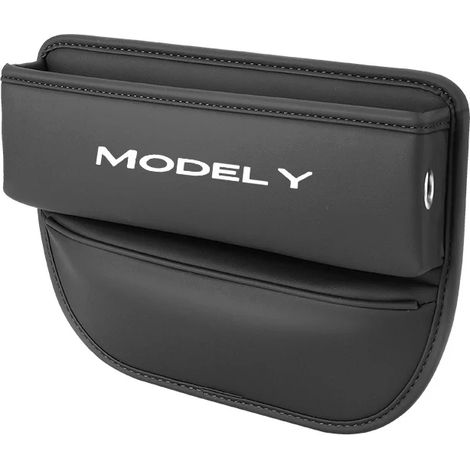 (Y-Noir) Boîte de rangement pour siège auto Tesla Model 3 Model Y 2023 2022, avec porte-gobelet, poche pour téléphone et clés, accessoire intérieur en cuir. (1/5)