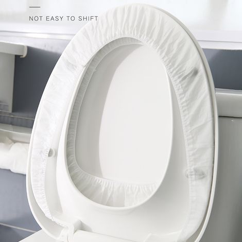 10 Stück Einweg-Toilettensitzmatte, wasserdichter Toilettensitzbezug, tragbare Toilettenunterlage (1/5)
