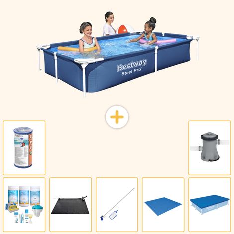 Bestway Bestway Steel Pro Rectangulaire - 221x150x43 cm - 8-pièces S21512