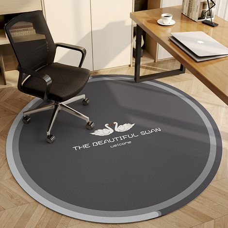 High-quality round PU floor mat for study, office, computer chair, carpet, wheelchair, and swivel chair - Swan Dance Round - 1381380.2cm