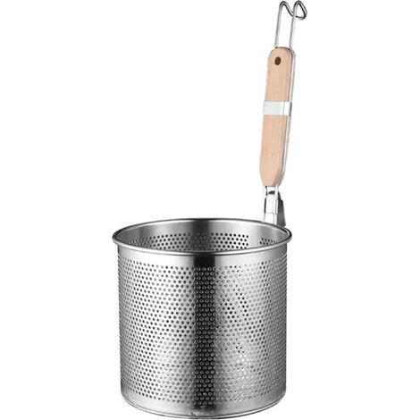 Passoire à pâtes en maille avec manche en bois - 18 cm