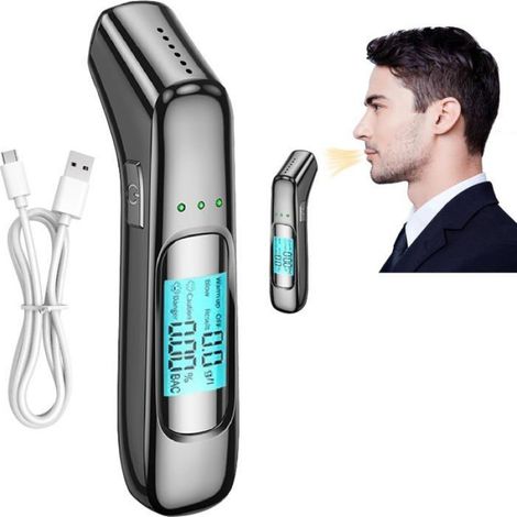 Ethylotest Electronique, Ethylotest avec Affichage LCD Numérique, Éthylomètre Numérique Professionnel, Embout Buccal Inutile, (1/5)