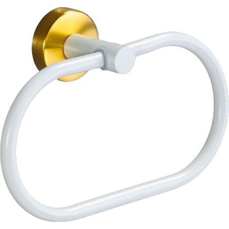 Ensemble d'organisateur d'étagère de Salle de Bain en Or Blanc, Support Mural, Porte-Serviettes en Acier Inoxydable, Crochet de Support de Papier Toilette, Ensemble d'accessoires de Salle de Bain (1/3)