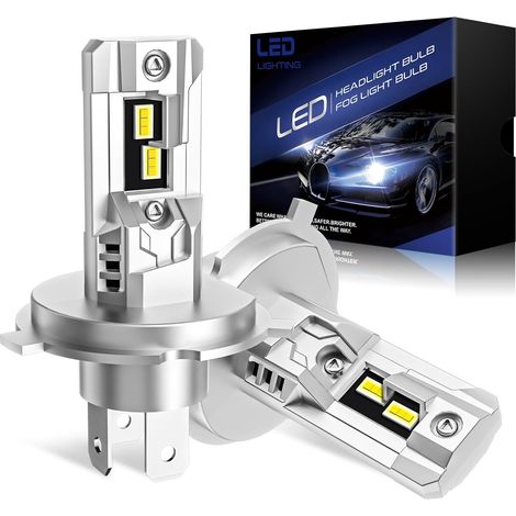 H4 LED Light Bulb, Cool White 6500K 20000 Lumens, Lifespan Over 60000 Hours, Ready to Use (Pack of 2) (1/5)