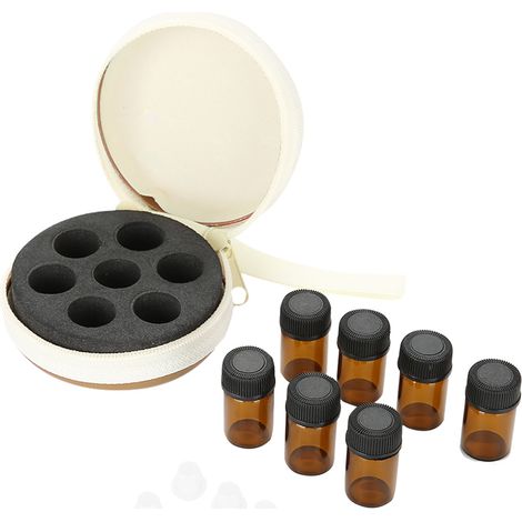 Étui De Transport Pour Huiles Essentielles - Boîte De Rangement Portable 7 Fentes - Design Compact Pour Voyage - Lot De 1 (1/5)