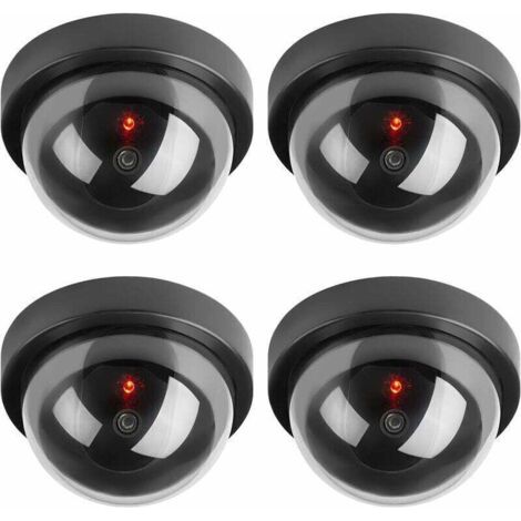 BARKBUSTERS Caméras factices, fausse caméra dôme de sécurité CCTV avec lumière LED clignotante pour entreprise, magasin, maison, intérieur et extérieur (lot de 4) (1/4)