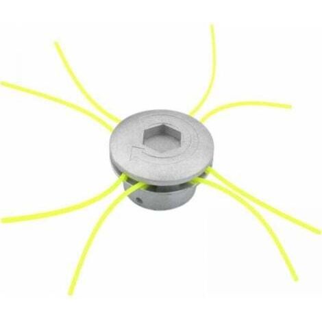 Testina universale per decespugliatore, testina in alluminio per tagliabordi, accessorio per decespugliatore con 4 fili per tosaerba, 72 x 44,5 mm