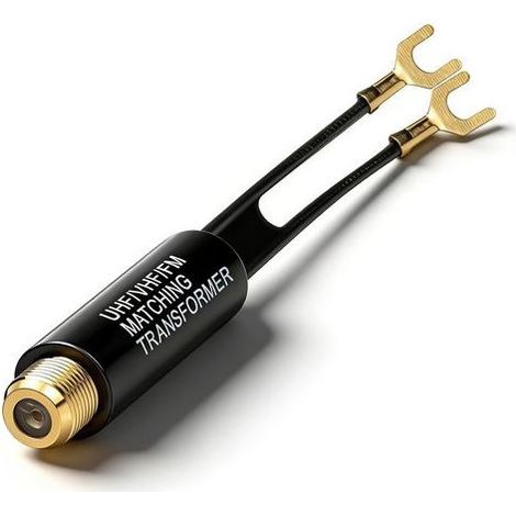 5 unité Transformateur d'adaptation plaqué or 75 à 300 ohms pour antenne et radio TV HD/UHF/VHF/FM, améliore le signal et réduit les interférences (1/4)