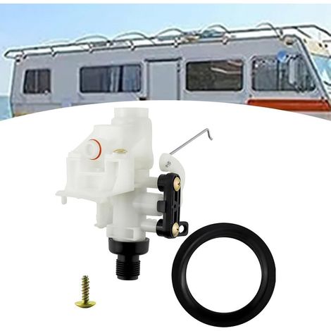 Kit de valve d'eau pour WC avec design, ABS, 14 x 5 x 5 cm, Blanc (1/4)