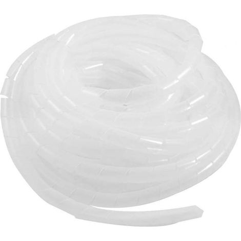 1 Gaine Spirale Flexible, Tube Rangement Câble 8mm, Organisateur Fil Polyéthylène 12m, Protection Maison Bureau