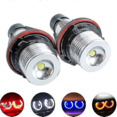 Lot de 2 ampoules LED Angel Eyes compatibles avec E39 E53 E60 E61 E63 E64 E65 E66 E87 525i 530i Xi 545i M5 - Bon état (1/5)
