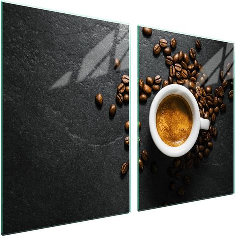 Plaque de protection en verre pour cuisinière 2x45x52 Café (1/5)