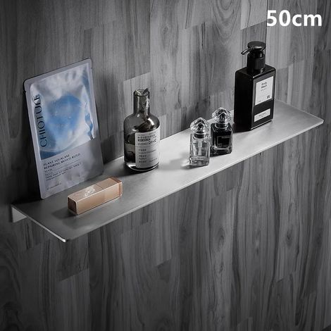 Étagère de rangement de salle de bain en acier inoxydable 304 (50 cm brossé) / Étagère d'angle de douche chromée brossée / Accessoires de salle de bain multifonctionnels (1/5)