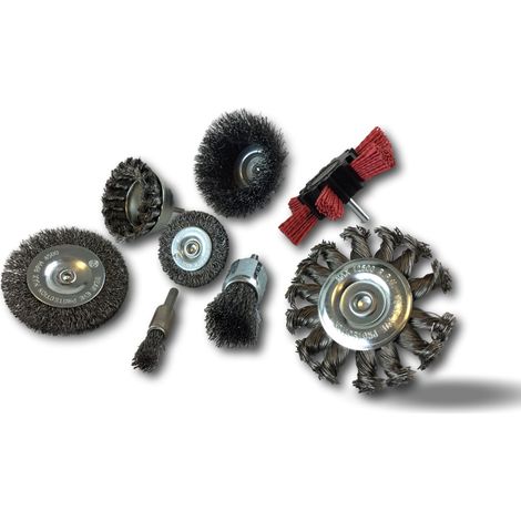 Assortiments 8 brosses circulaires rotatives sur tige - 1 lot - Lot 8 brosses circulaires (1/5)
