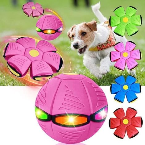 Jouet de Boule de Chien - Soucoupe Volante - Lumineuse - 6 Couleurs - Interactif - ABS et Caoutchouc Souple (1/4)