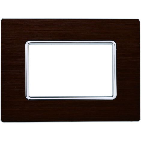 ETTROIT MT86317 Plaque Aluminium Série Solaire 3P Couleur Argent Poli Compatible avec Bticino Matix (1/2)