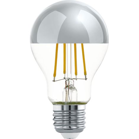 Ampoule LED E27, A19/A60, finition miroir argentée, lumière douce et non éblouissante, 8 W (équivalent 60 W), 220 V, blanc chaud, 2700 K (1/4)