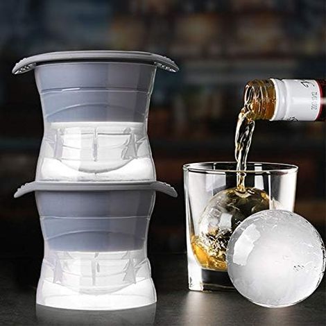 Lot de 2 moules à glaçons ronds, billes transparentes (1/5)