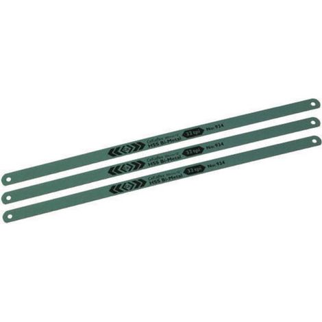 C.K T0934R 1232 - JUEGO DE 3 LÁMINAS PROFESIONALES DE SIERRA PARA METALES (32 TPI)
