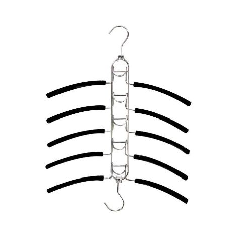 Cintre Multicouche - Acier Chromé - Bras Antidérapants en EVA - Pour Chemises Costumes Vestes Manteaux - Capacité 5 Vêtements - 1 Pièce (1/5)