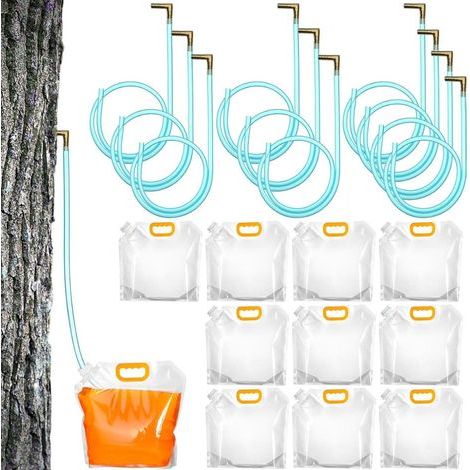 Trousse de récolte de sirop d'érable en 10 pièces,collecteur de sève horticole,comprenant une buse de collecte,des tubes et un sac de collecte de 5 L (1/5)