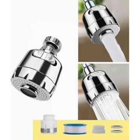 Aireador de grifo giratorio de 360°, adaptador universal, regulador de cabezal de filtro para fregadero, 2 modos, aireador de grifo, atomizador de grifo, cabezal de grifo de cocina (1/5)