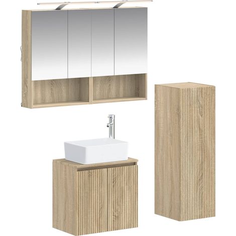 Bathroom Furniture Set 4 pcs Sonoma Oak vidaXL (1/5)